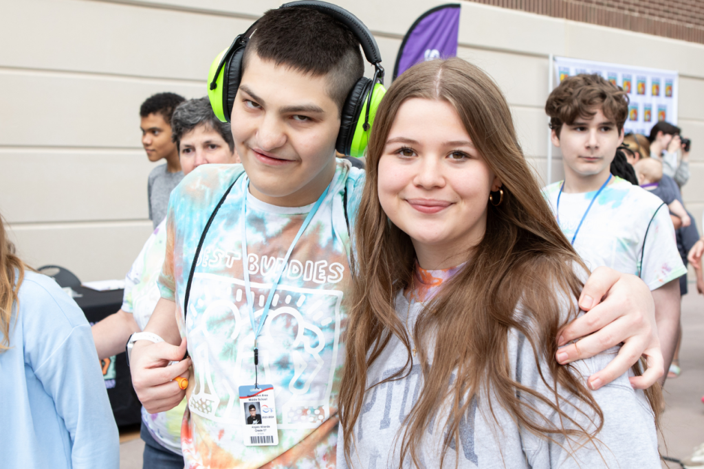 A boy and girl celebrate Best Buddies in Central Illinois!