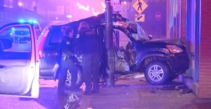 A man was critically injured in a crash early Thursday in the 600 block of North Milwaukee Photo Credit: Network Video Productions